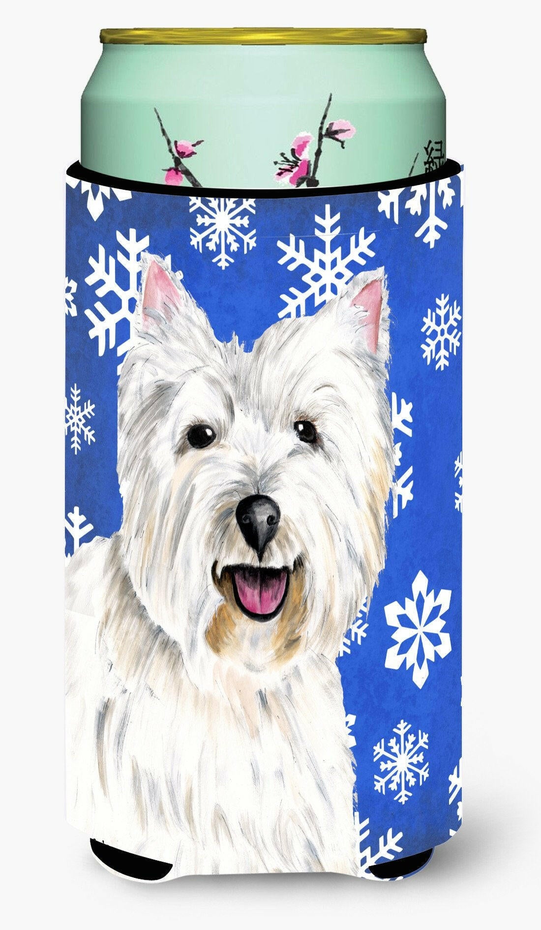 Westie Winter Snowflakes Holiday  Tall Boy Beverage Insulator Beverage Insulator Hugger by Caroline's Treasures