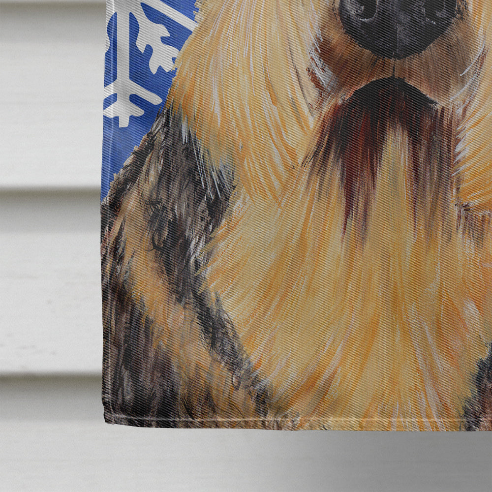 Airedale Winter Snowflakes Holiday Flag Canvas House Size  the-store.com.
