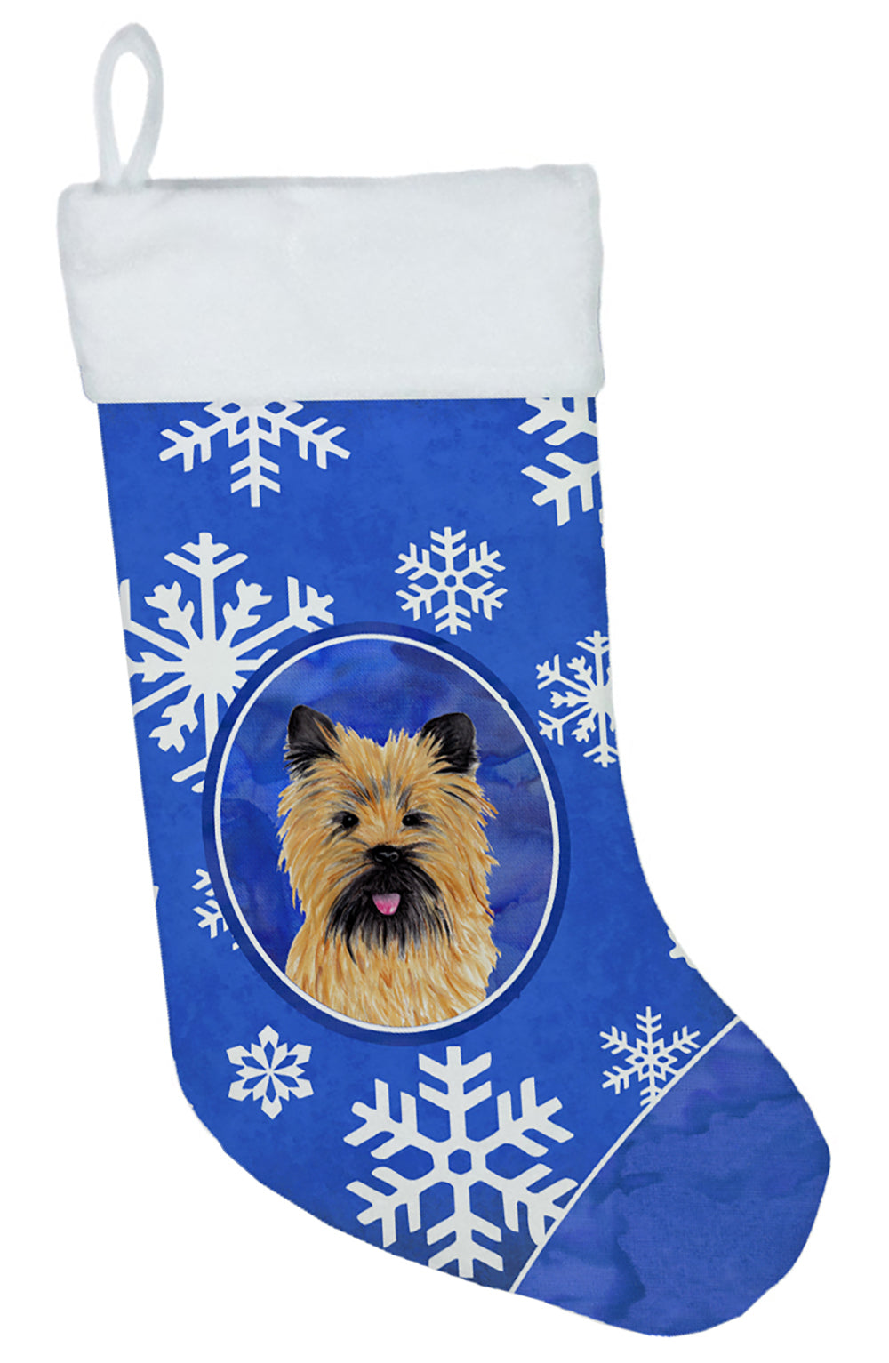 Cairn Terrier Winter Snowflakes Christmas Stocking SC9375  the-store.com.