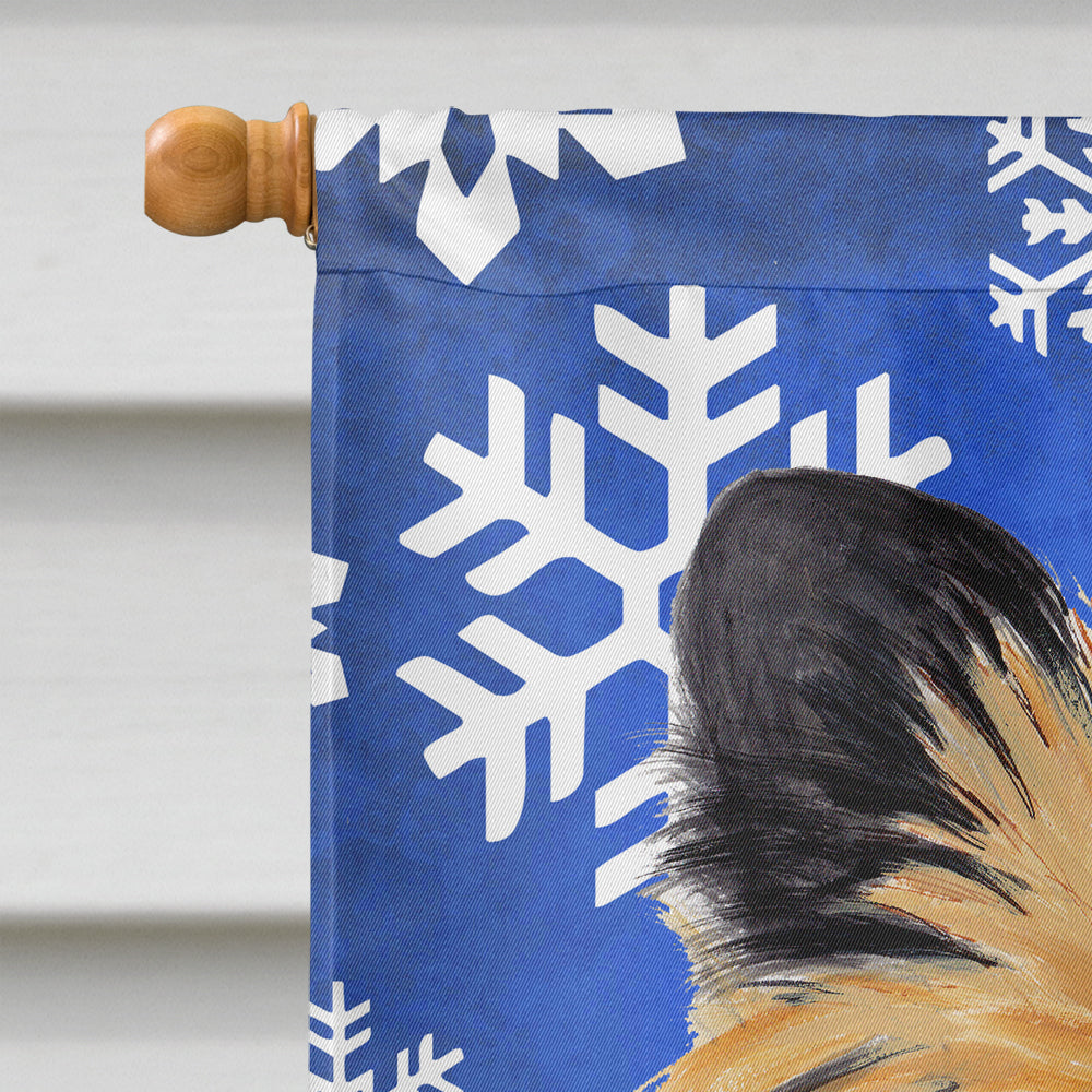 Cairn Terrier Winter Snowflakes Holiday Flag Canvas House Size  the-store.com.