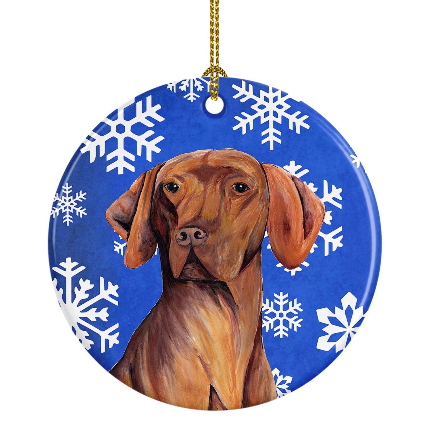 Vizsla Winter Snowflakes Holiday Ceramic Ornament SC9378 - the-store.com