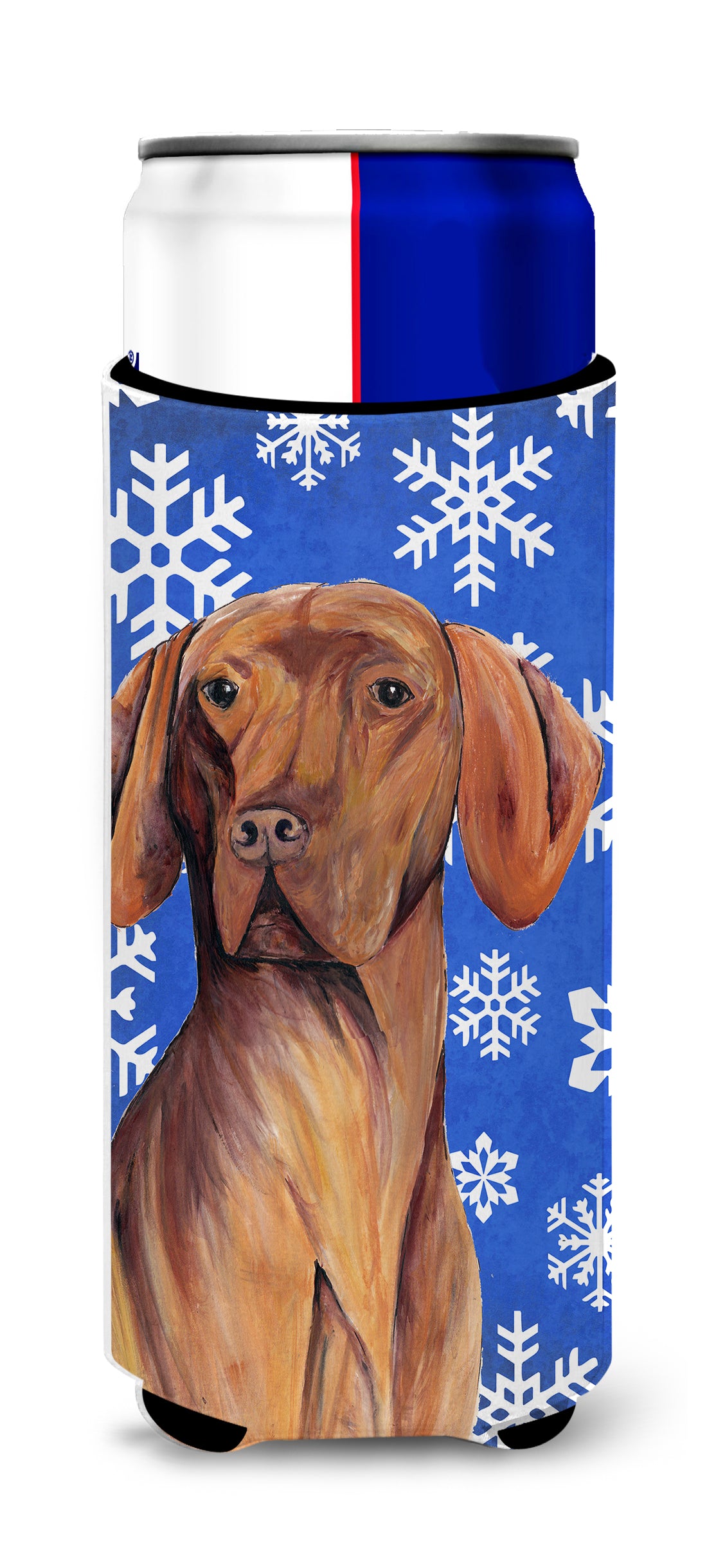 Vizsla Winter Snowflakes Holiday Ultra Beverage Insulators for slim cans SC9378MUK.