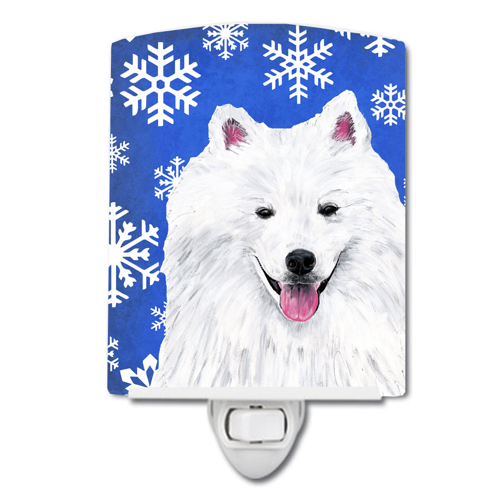 American Eskimo Winter Snowflakes Holiday Ceramic Night Light SC9379CNL - the-store.com