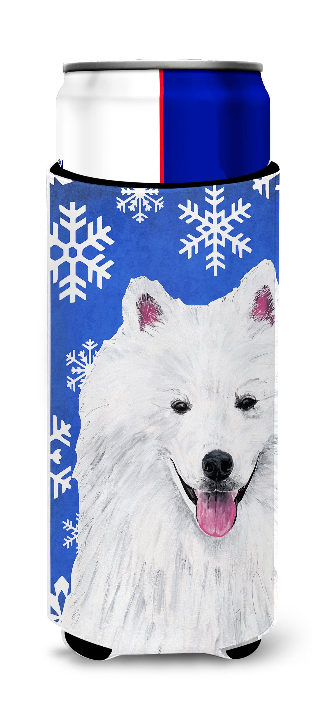 American Eskimo Winter Snowflakes Holiday Ultra Beverage Insulators for slim cans SC9379MUK.