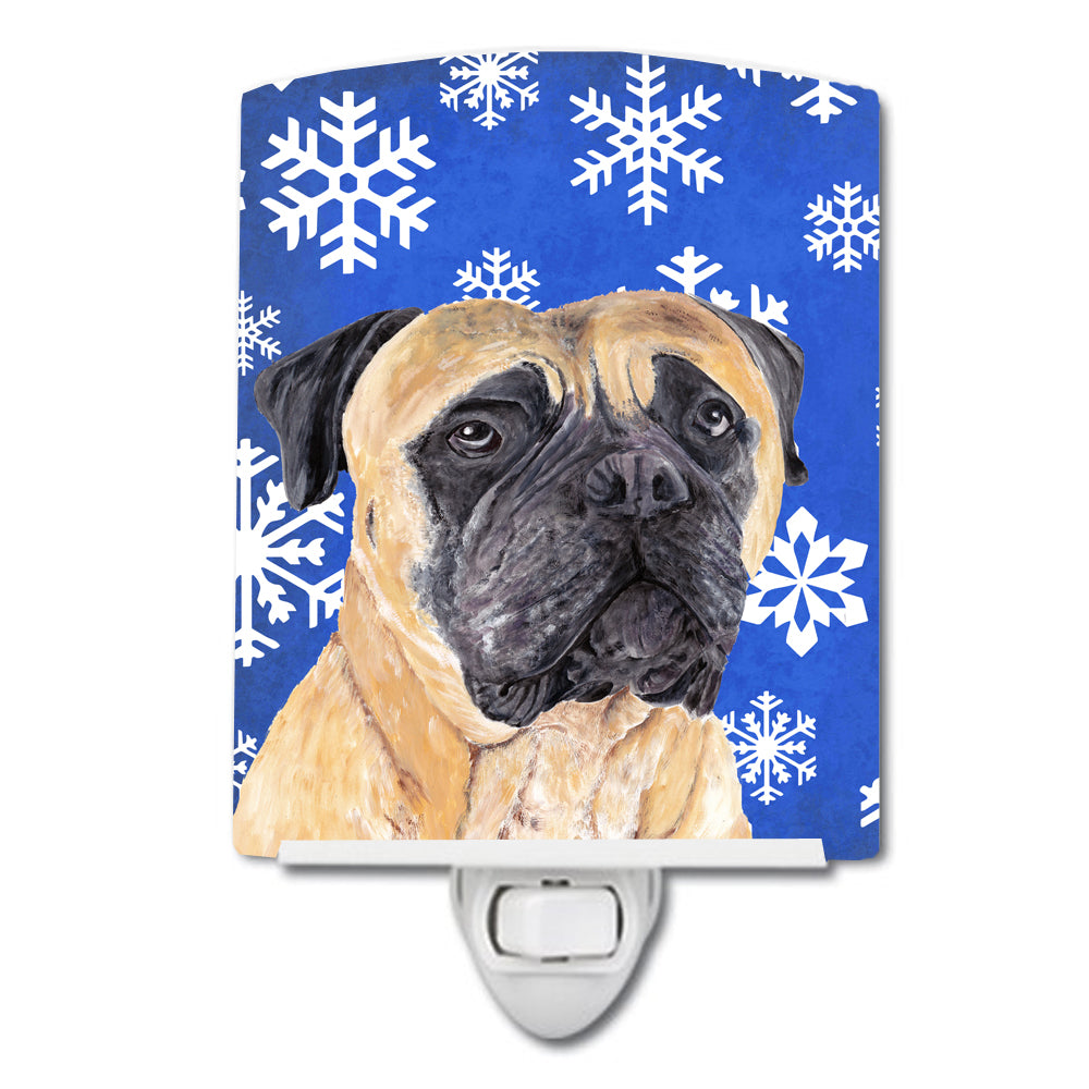 Mastiff Winter Snowflakes Holiday Ceramic Night Light SC9385CNL - the-store.com