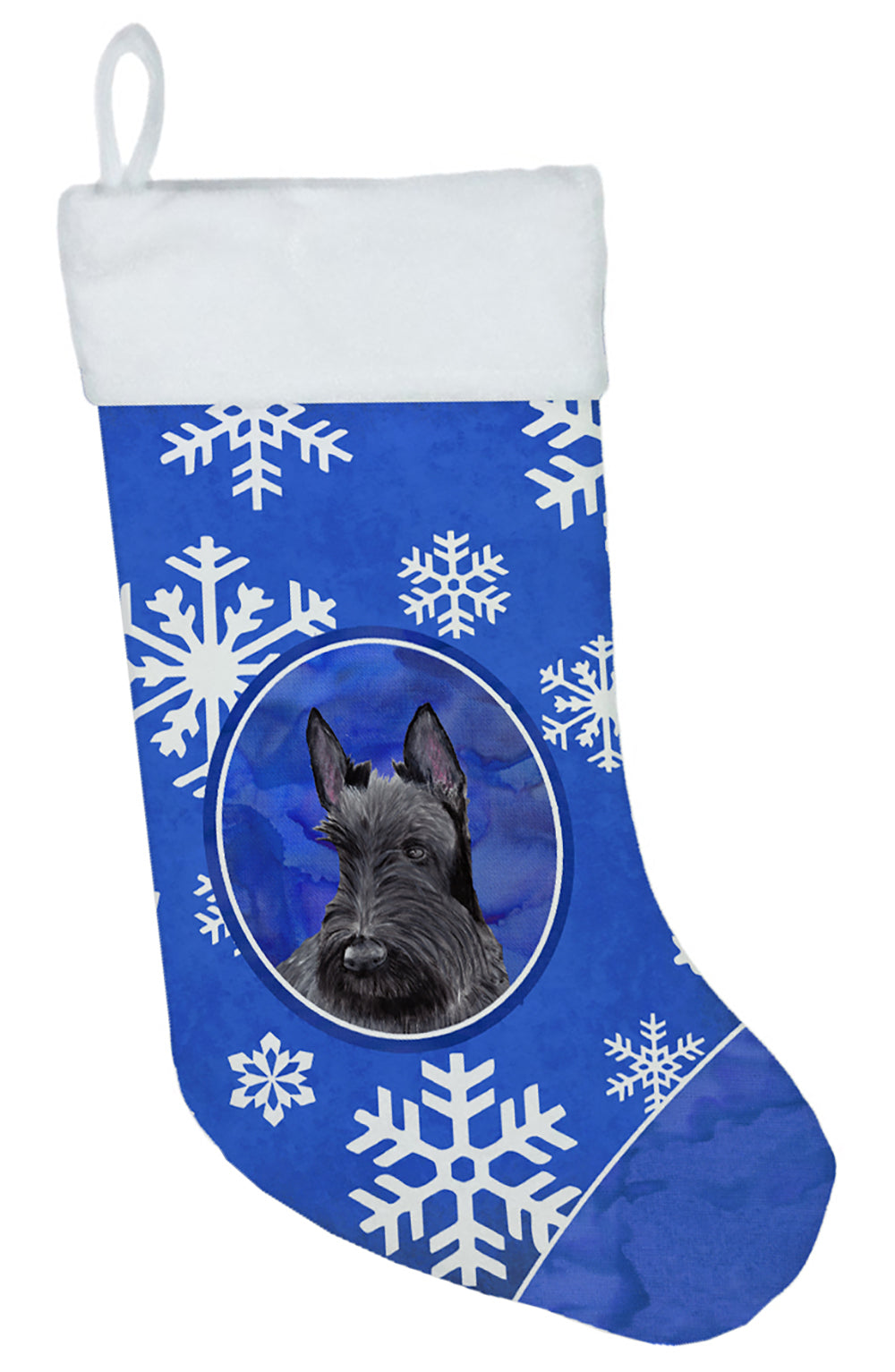 Scottish Terrier Winter Snowflakes Christmas Stocking SC9386  the-store.com.