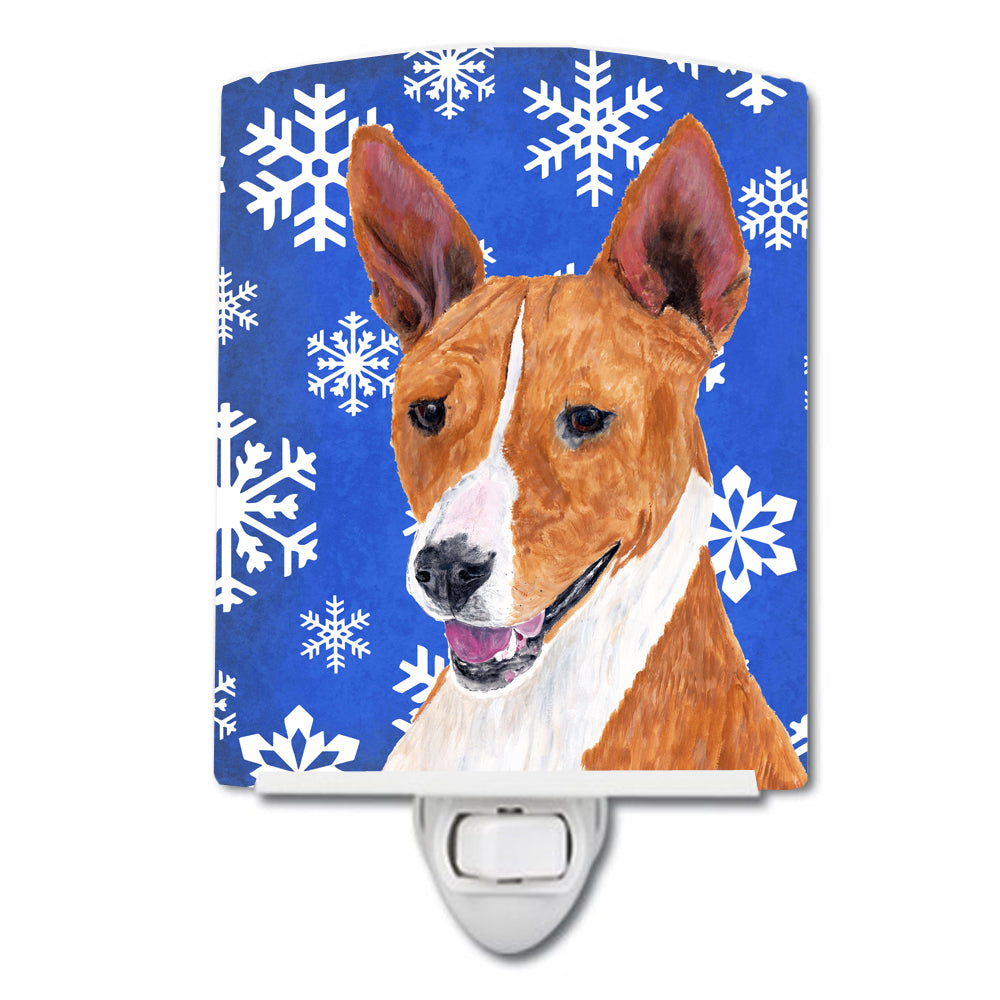 Basenji Winter Snowflakes Holiday Ceramic Night Light SC9387CNL - the-store.com