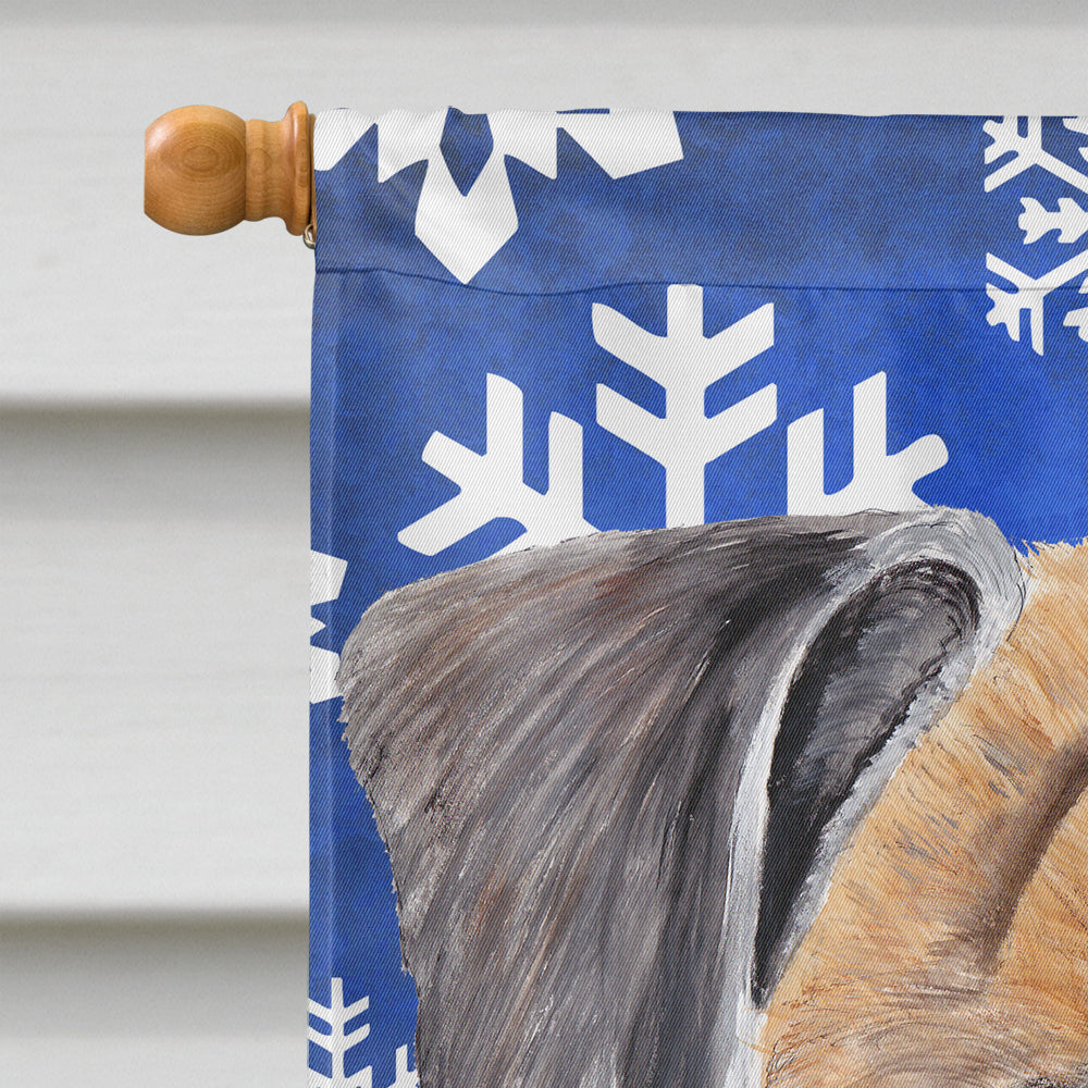 Boxer Winter Snowflakes Holiday Flag Canvas House Size  the-store.com.