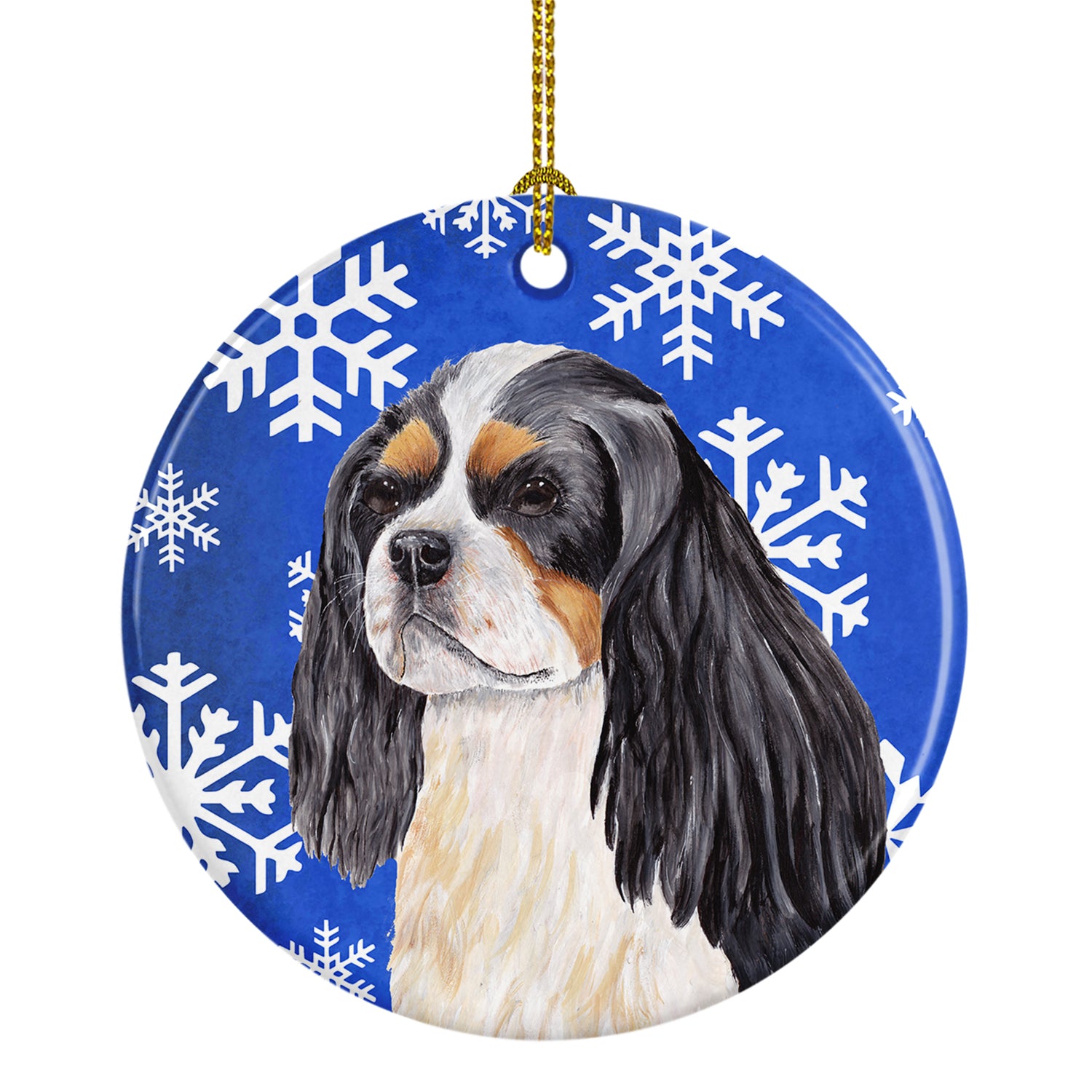 Cavalier Spaniel Winter Snowflakes Holiday Ceramic Ornament SC9391 - the-store.com