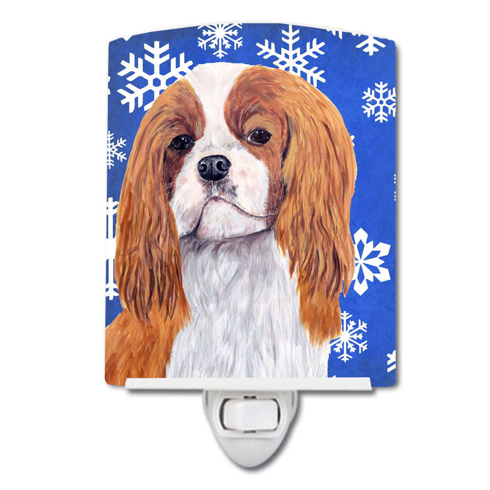 Cavalier Spaniel Winter Snowflakes Holiday Ceramic Night Light SC9394CNL - the-store.com