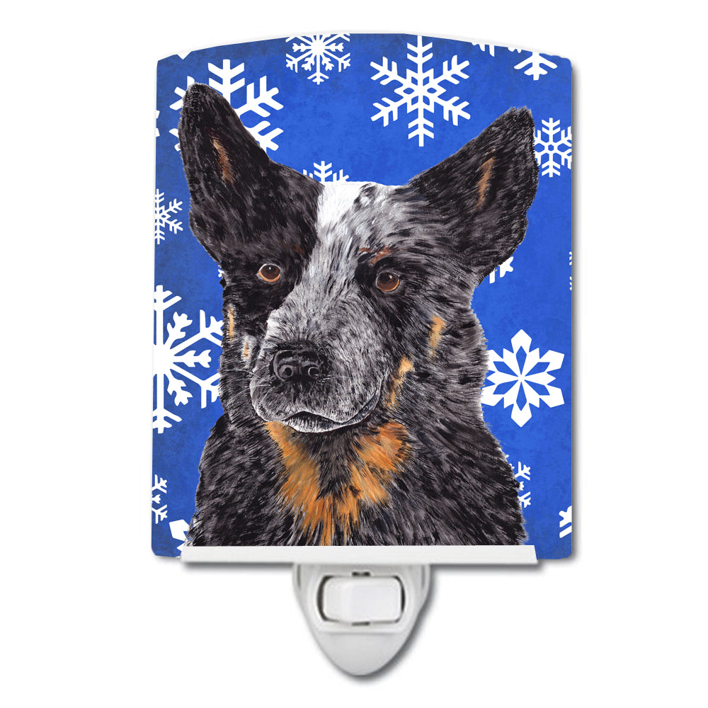 Australian Cattle Dog Winter Snowflakes Holiday Ceramic Night Light SC9396CNL - the-store.com