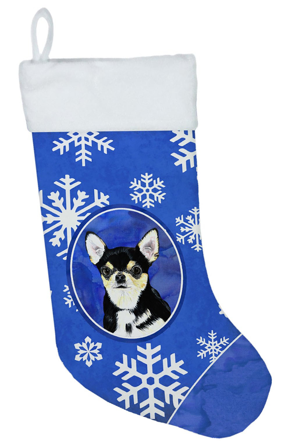 Chihuahua Winter Snowflakes Christmas Stocking SC9399  the-store.com.