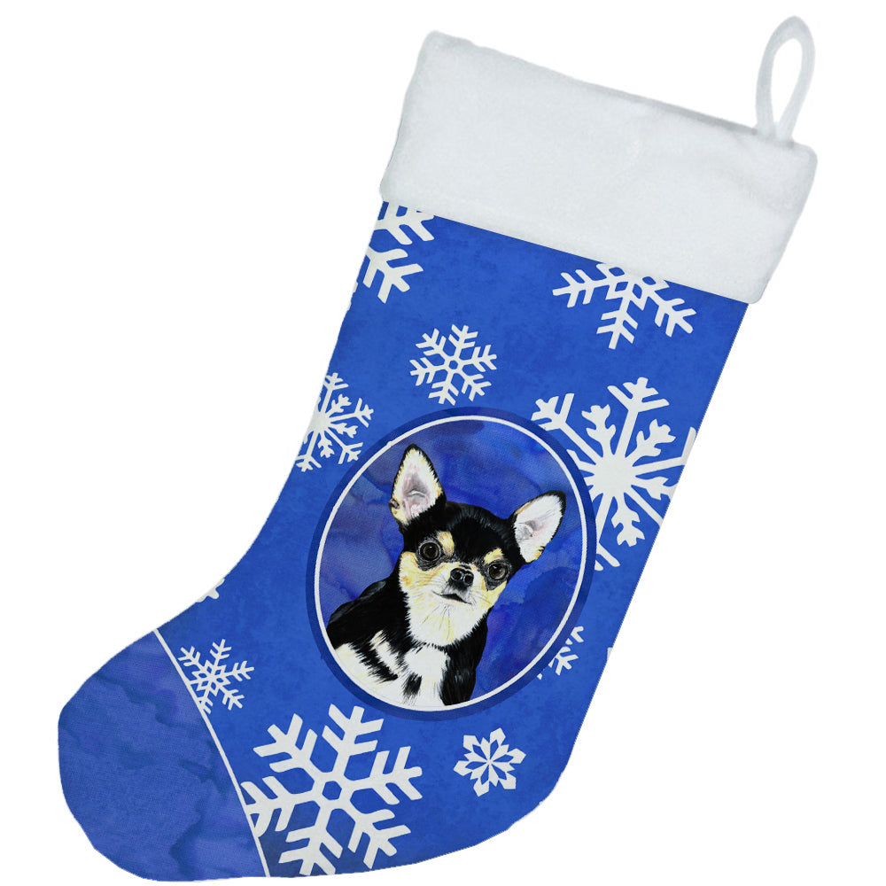 Chihuahua Winter Snowflakes Christmas Stocking SC9399  the-store.com.