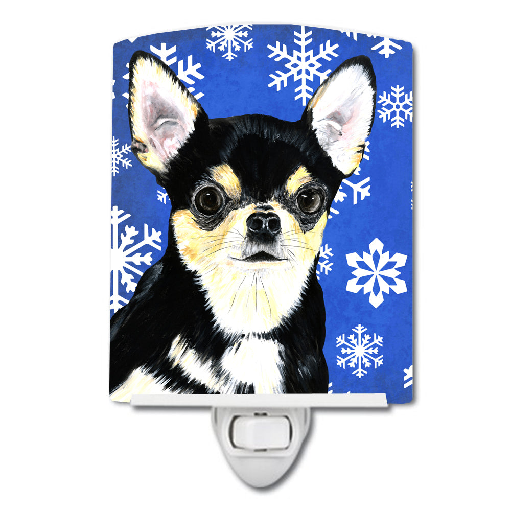 Chihuahua Winter Snowflakes Holiday Ceramic Night Light SC9399CNL - the-store.com