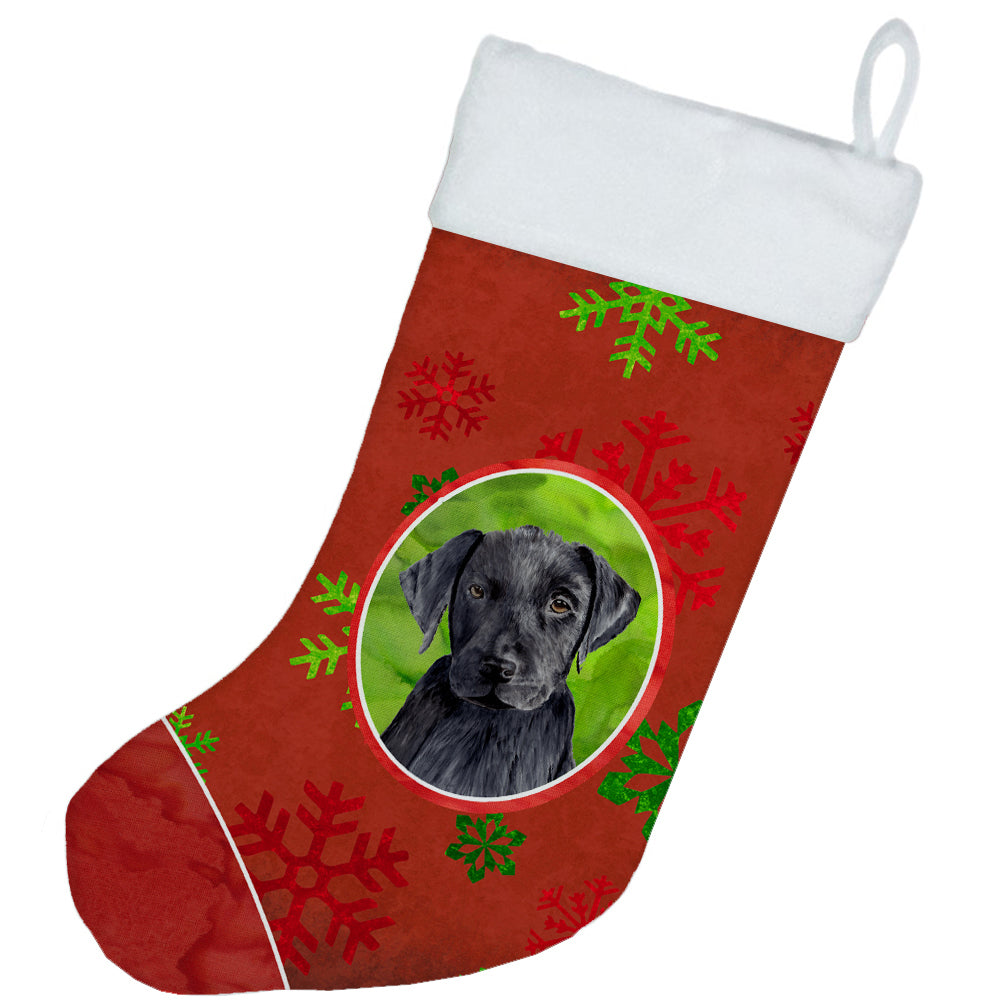 Labrador Red and Green Snowflakes Holiday Christmas Christmas Stocking SC9404  the-store.com.