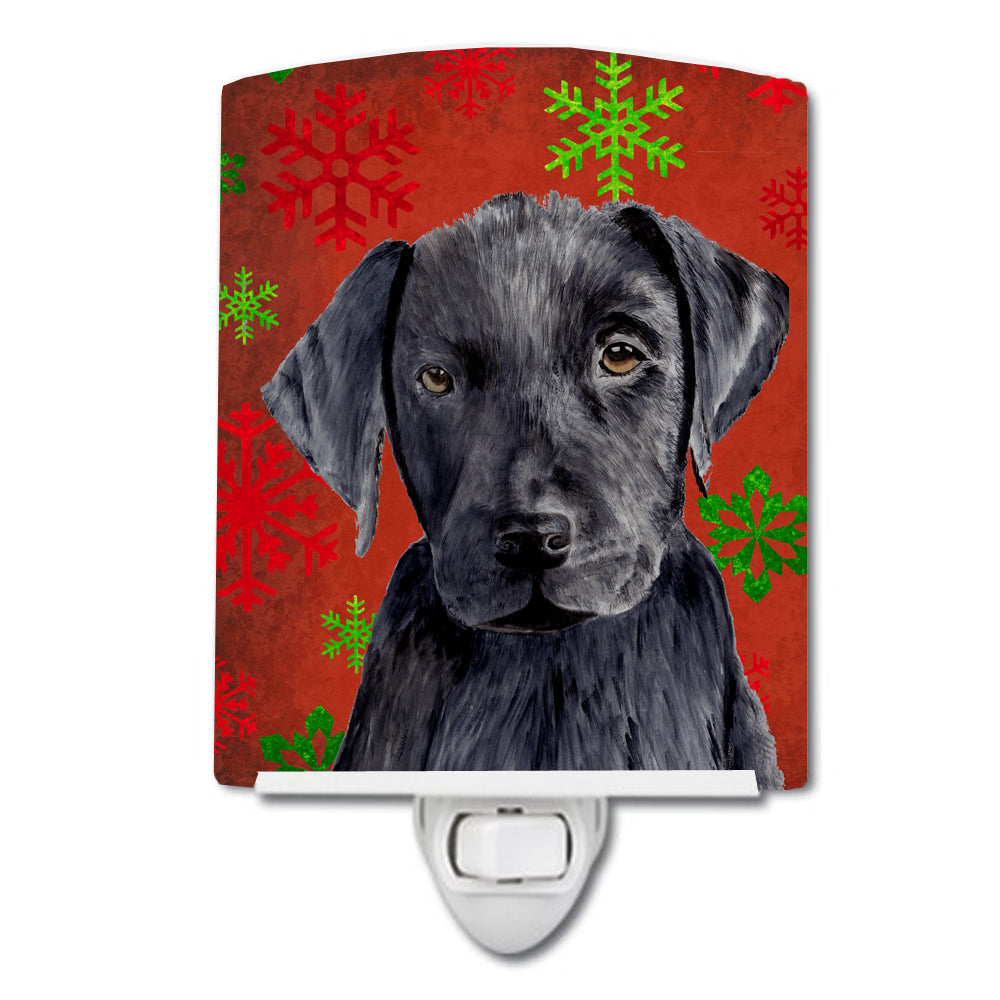 Labrador Red and Green Snowflakes Holiday Christmas Ceramic Night Light SC9404CNL - the-store.com