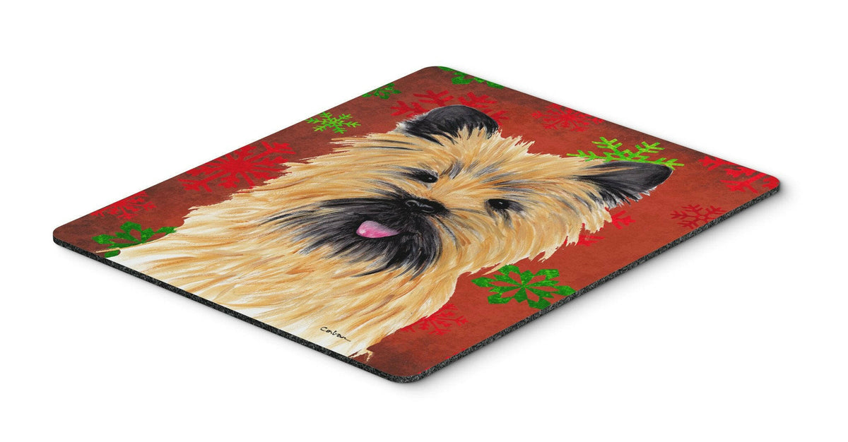 Cairn Terrier Red and Green Snowflakes Christmas Mouse Pad, Hot Pad or Trivet by Caroline&#39;s Treasures