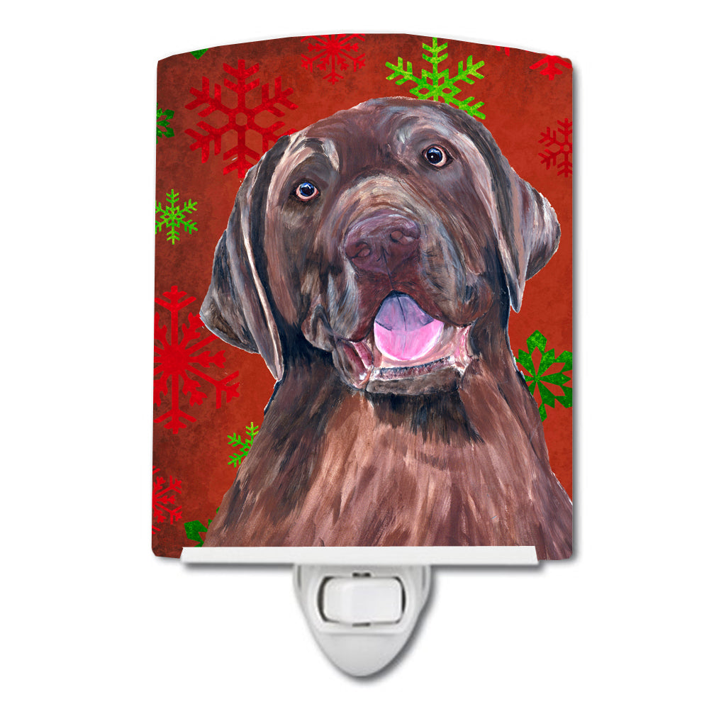 Labrador Red and Green Snowflakes Holiday Christmas Ceramic Night Light SC9424CNL - the-store.com