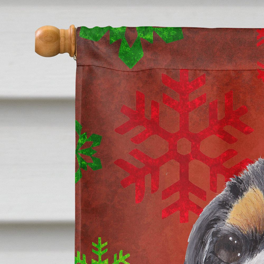 Cavalier Spaniel Red  Green Snowflakes Holiday Christmas Flag Canvas House Size  the-store.com.