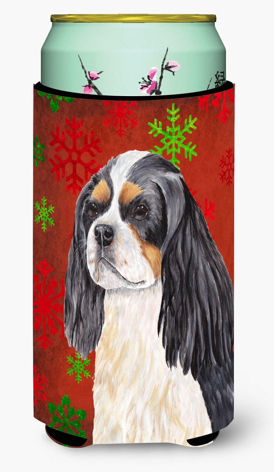 Cavalier Spaniel Snowflakes Holiday Christmas  Tall Boy Beverage Insulator Beverage Insulator Hugger by Caroline&#39;s Treasures