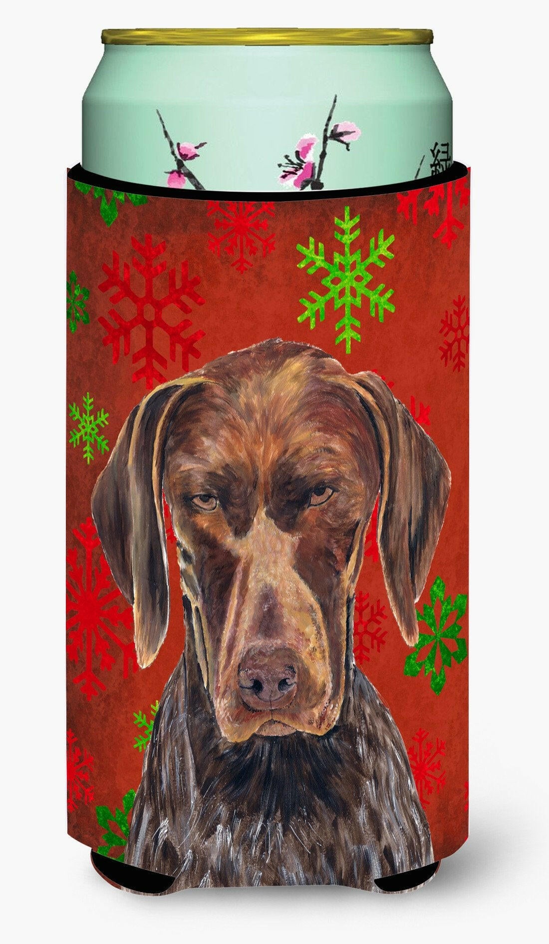 German Shorthaired Pointer Holiday Christmas  Tall Boy Beverage Insulator Beverage Insulator Hugger by Caroline's Treasures