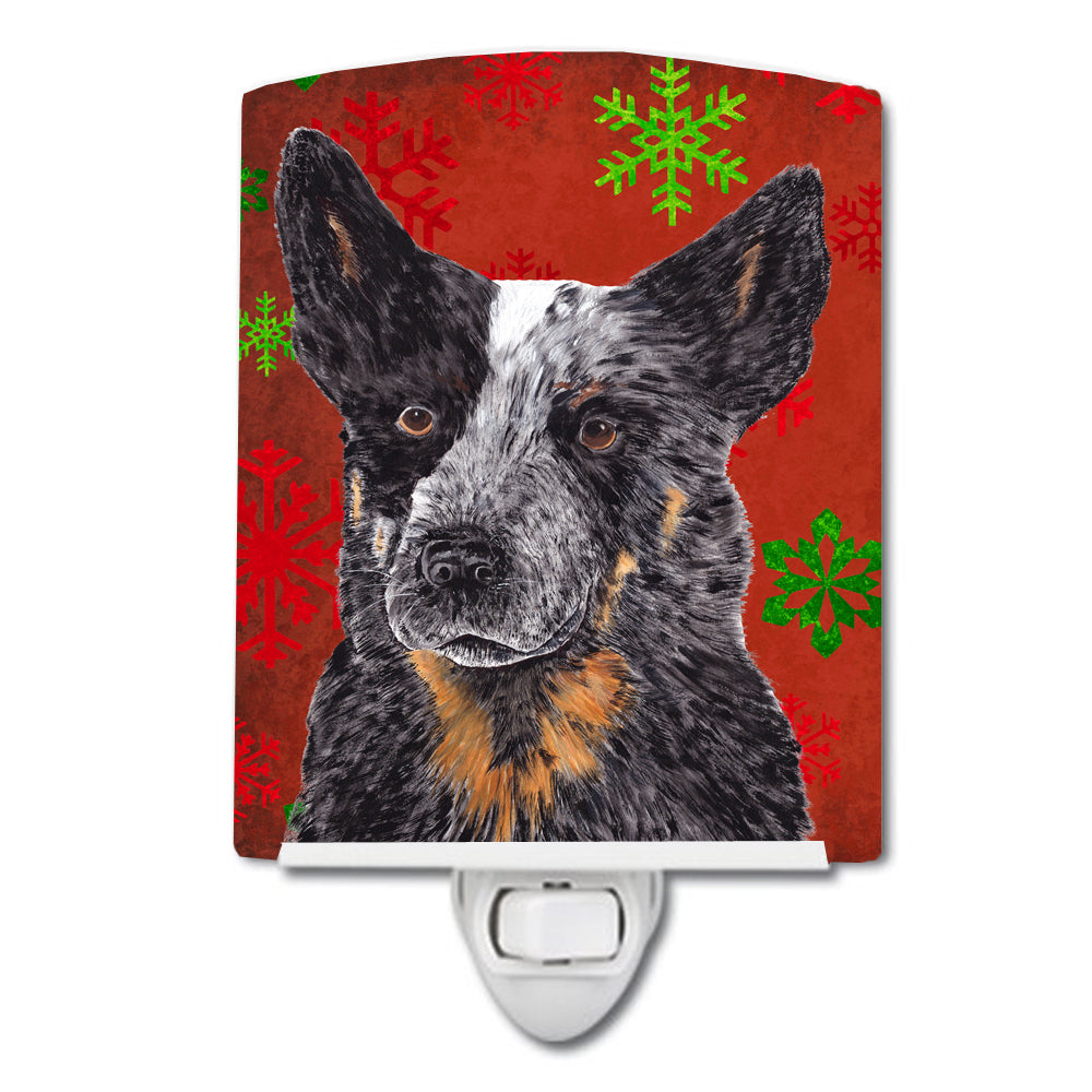 Australian Cattle Dog Red Green Snowflakes Christmas Ceramic Night Light SC9436CNL - the-store.com