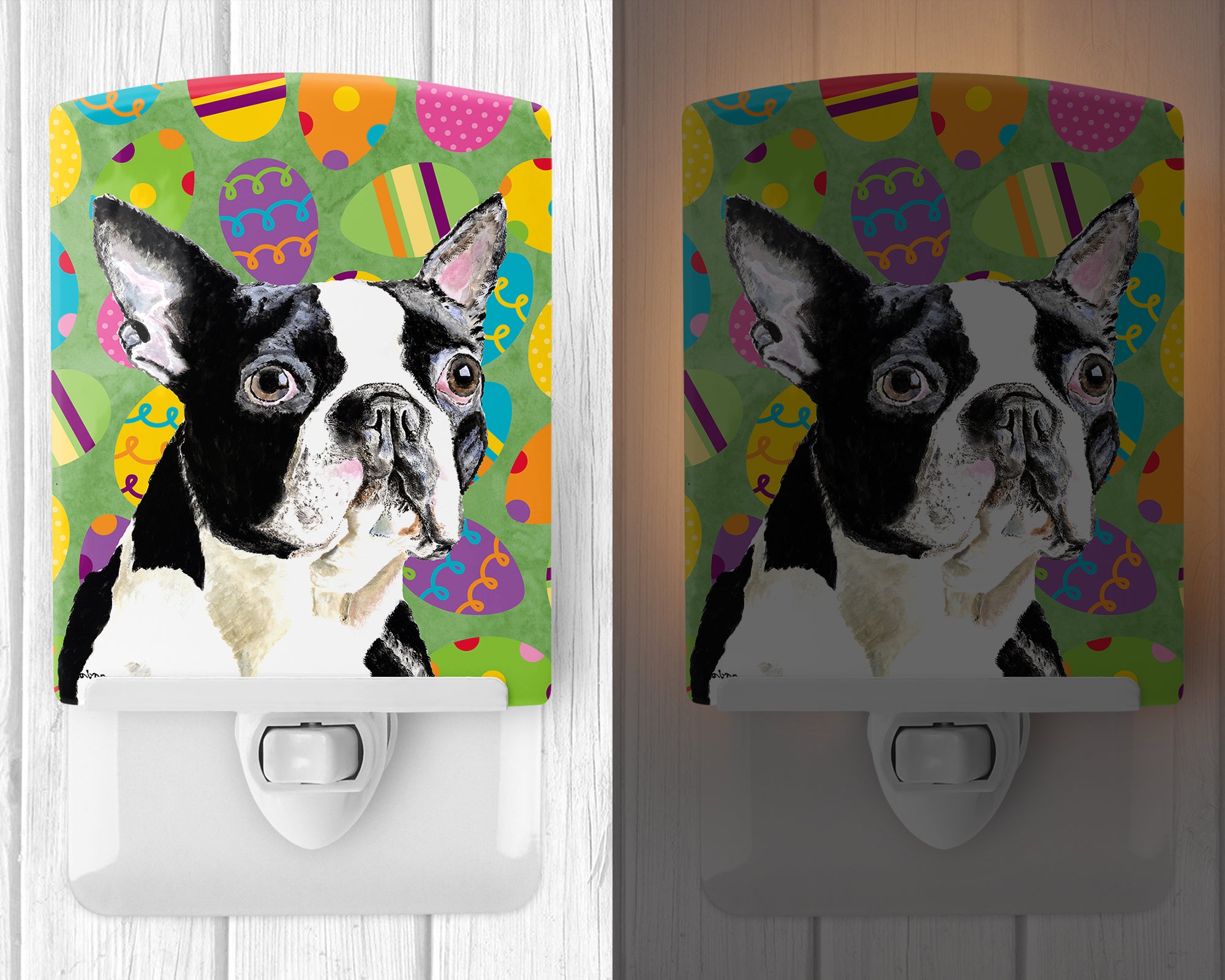 Boston Terrier Easter Eggtravaganza Ceramic Night Light SC9440CNL - the-store.com