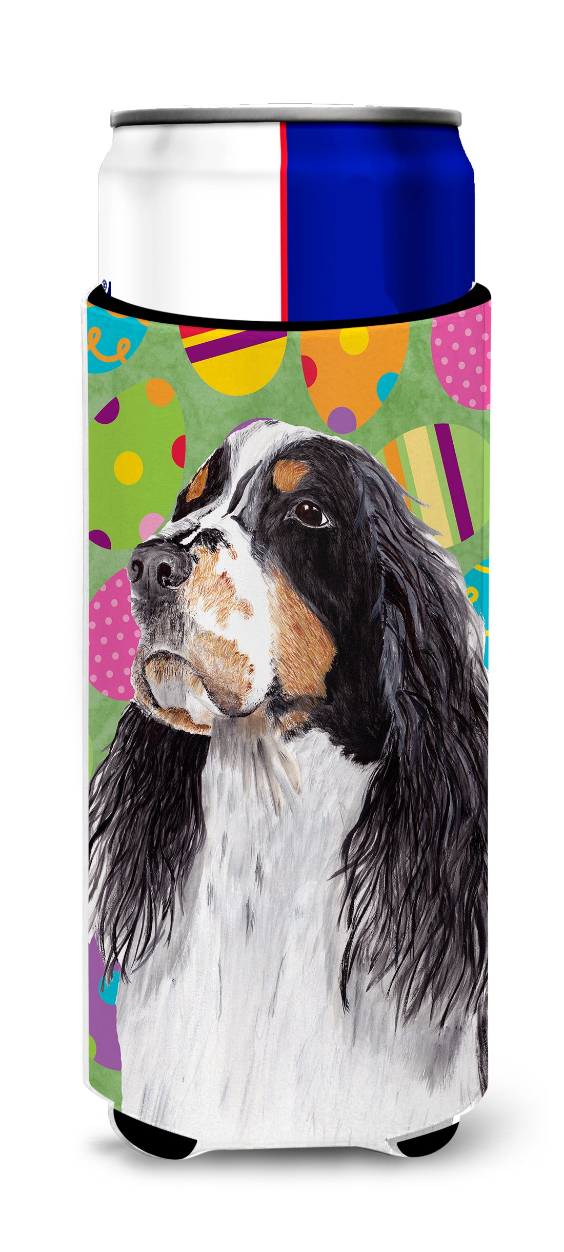 Springer Spaniel Easter Eggtravaganza Ultra Beverage Insulators for slim cans SC9441MUK.