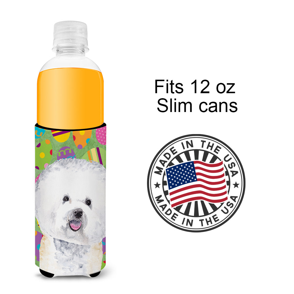 Bichon Frise Easter Eggtravaganza Ultra Beverage Insulators for slim cans SC9442MUK.