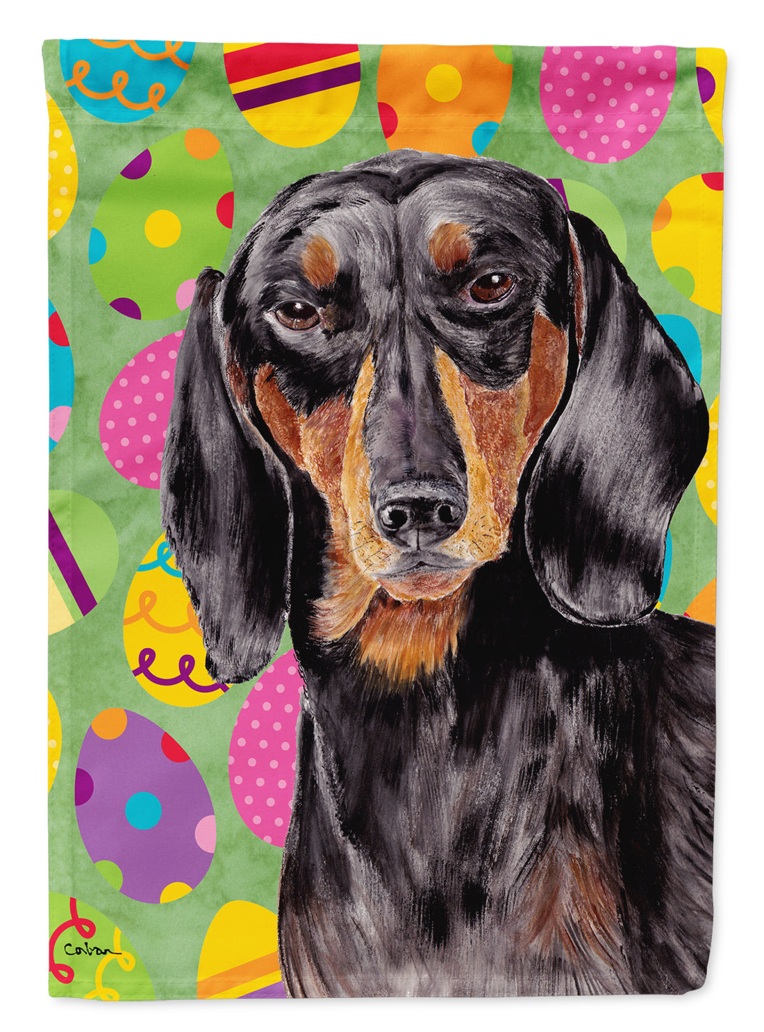 Dachshund Easter Eggtravaganza Flag Canvas House Size  the-store.com.