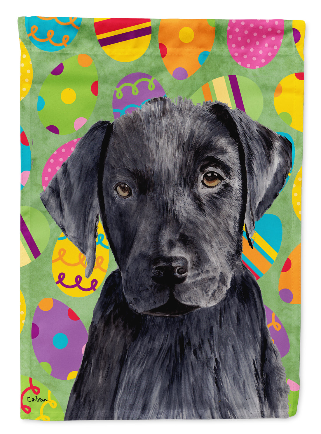 Labrador Easter Eggtravaganza Flag Canvas House Size  the-store.com.