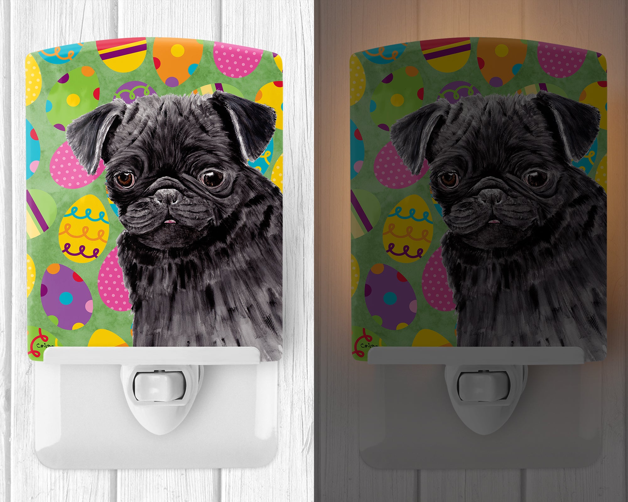 Pug Easter Eggtravaganza Ceramic Night Light SC9446CNL - the-store.com