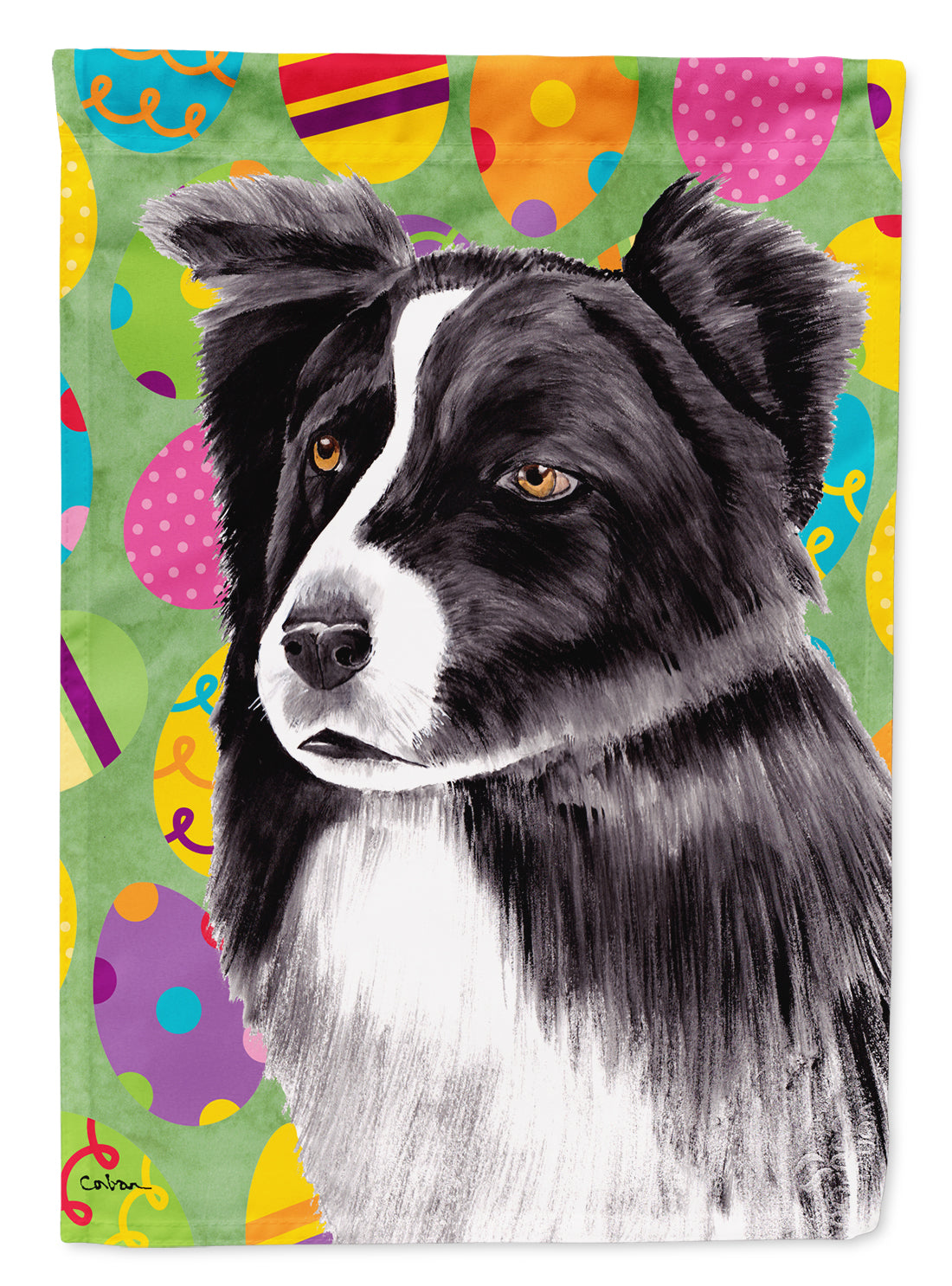 Border Collie Easter Eggtravaganza Flag Garden Size  the-store.com.