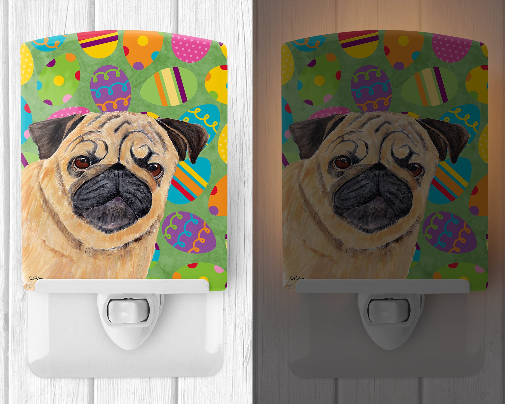 Pug Easter Eggtravaganza Ceramic Night Light SC9451CNL - the-store.com