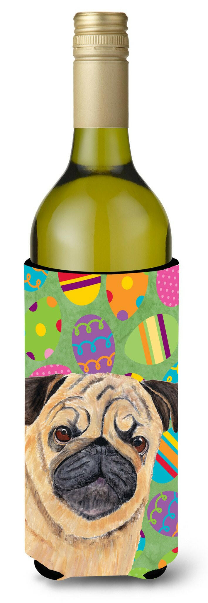 Pug Easter Eggtravaganza Wine Bottle Beverage Insulator Beverage Insulator Hugger SC9451LITERK by Caroline's Treasures