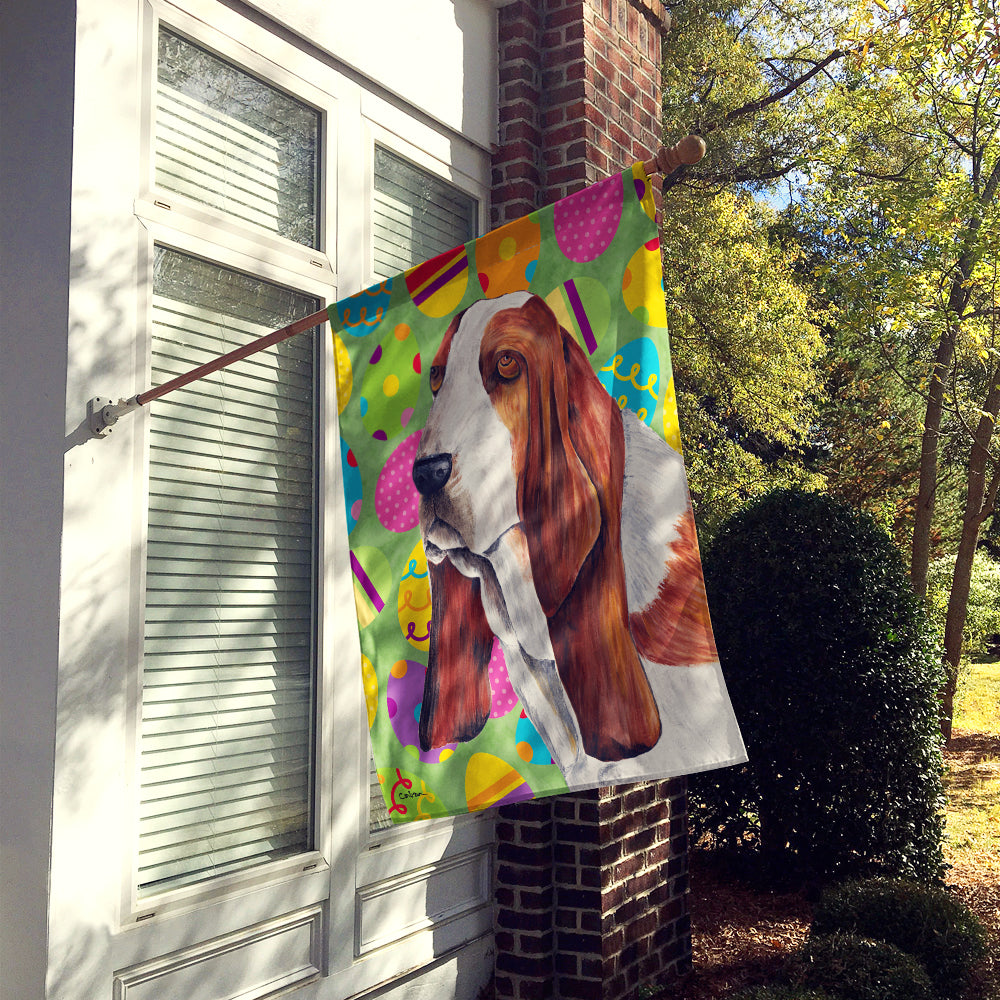 Basset Hound Easter Eggtravaganza Flag Canvas House Size  the-store.com.