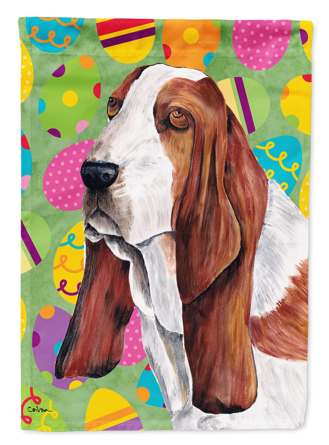 Basset Hound Easter Eggtravaganza Flag Garden Size  the-store.com.