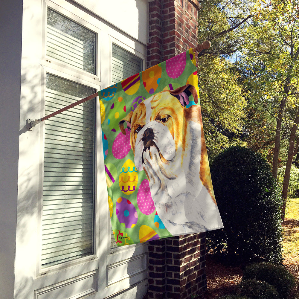 Bulldog English Easter Eggtravaganza Flag Canvas House Size  the-store.com.