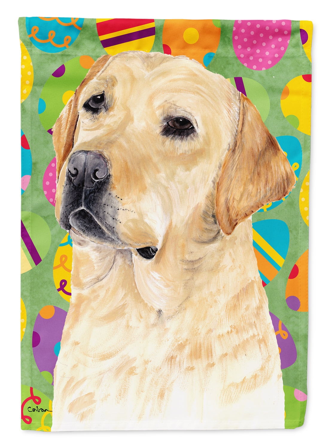 Labrador Easter Eggtravaganza Flag Canvas House Size  the-store.com.