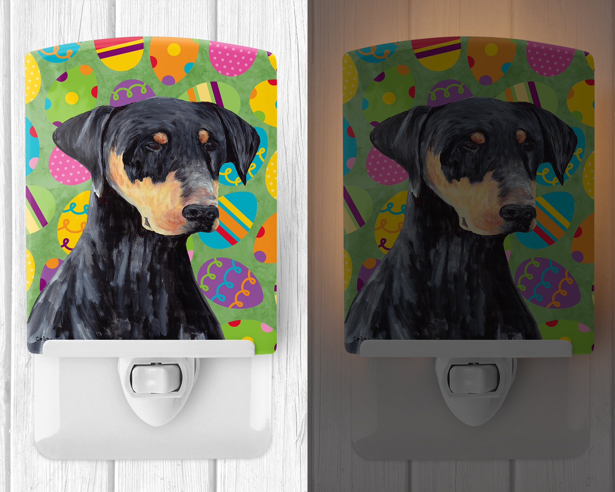 Doberman Easter Eggtravaganza Ceramic Night Light SC9457CNL - the-store.com