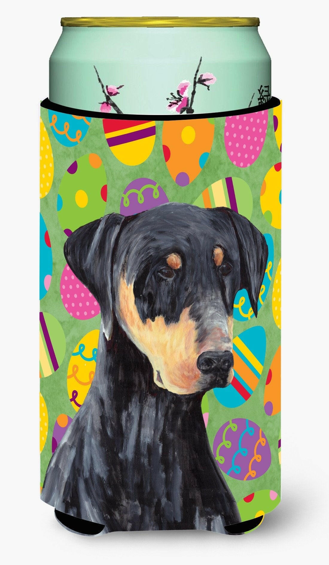 Doberman Easter Eggtravaganza  Tall Boy Beverage Insulator Beverage Insulator Hugger by Caroline&#39;s Treasures