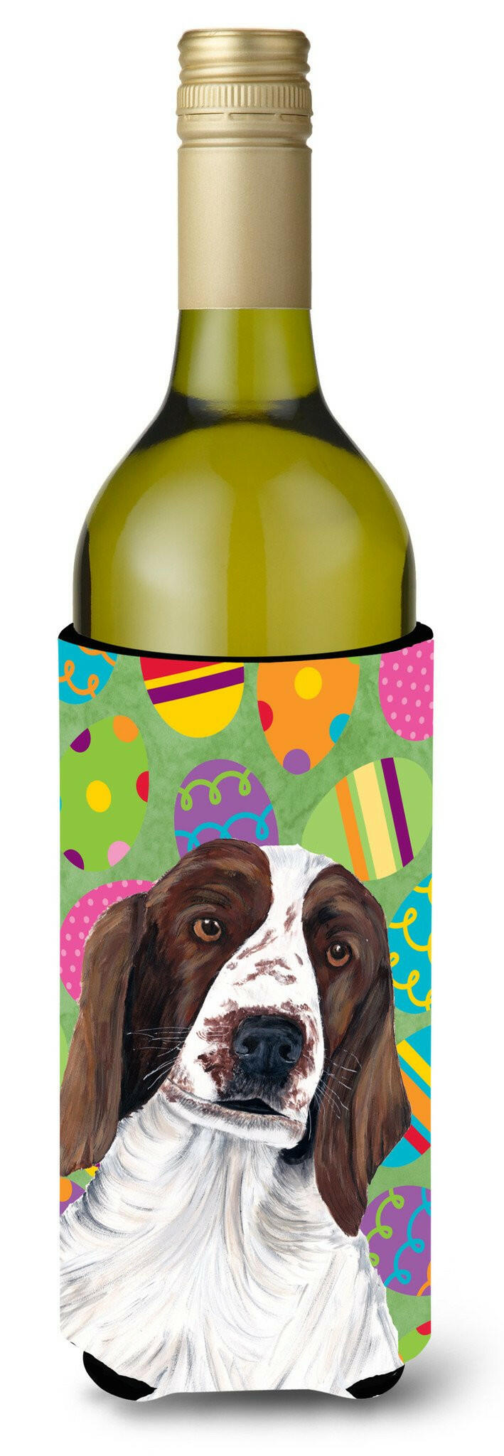 Welsh Springer Spaniel Easter Eggtravaganza Wine Bottle Beverage Insulator Beverage Insulator Hugger by Caroline&#39;s Treasures