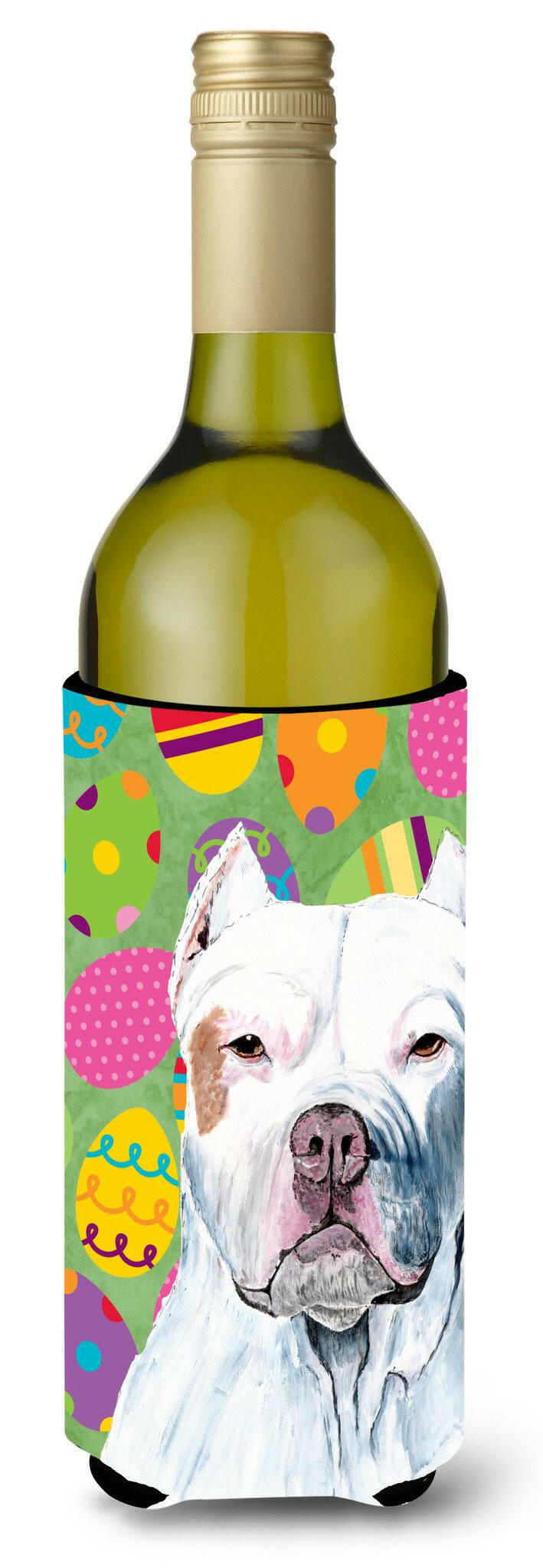 Pit Bull Easter Eggtravaganza Wine Bottle Beverage Insulator Beverage Insulator Hugger by Caroline's Treasures