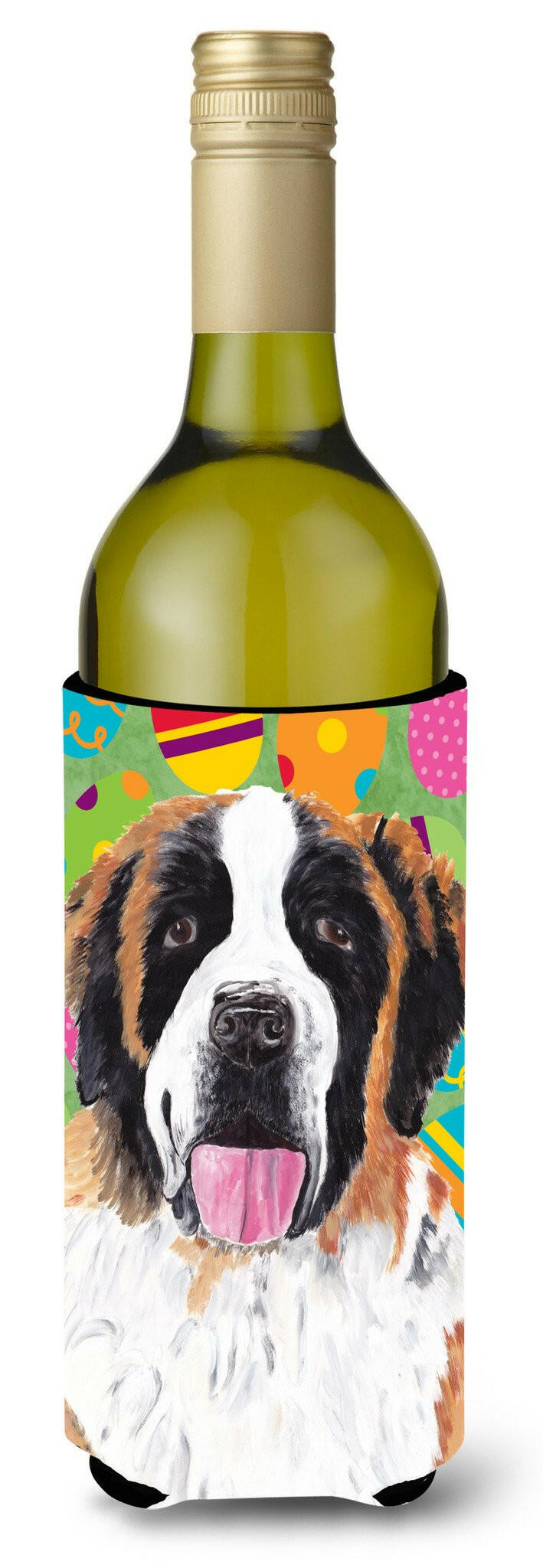 Saint Bernard Easter Eggtravaganza Wine Bottle Beverage Insulator Beverage Insulator Hugger by Caroline's Treasures