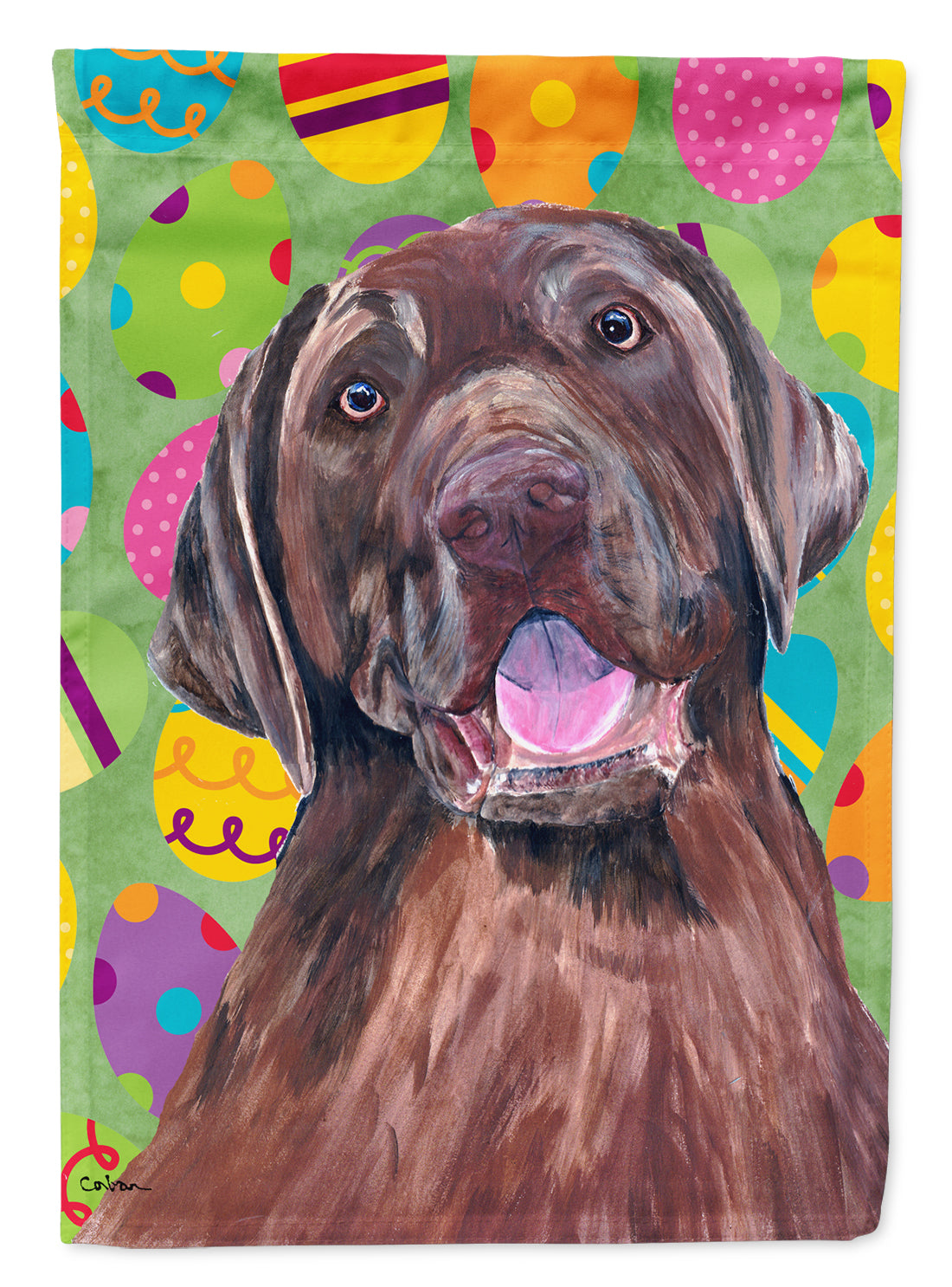 Labrador Easter Eggtravaganza Flag Canvas House Size  the-store.com.