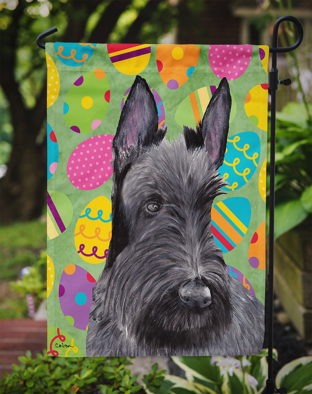 Scottish Terrier Easter Eggtravaganza Flag Garden Size  the-store.com.