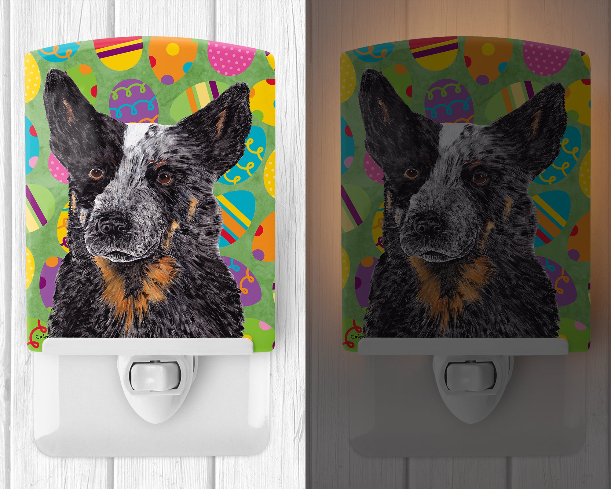 Australian Cattle Dog Easter Eggtravaganza Ceramic Night Light SC9476CNL - the-store.com