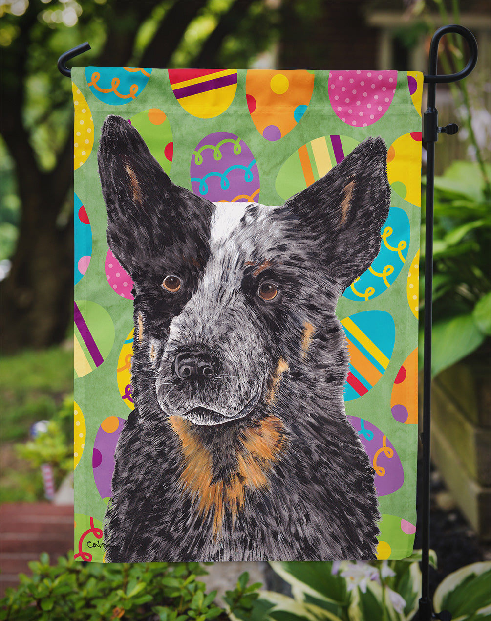 Australian Cattle Dog Easter Eggtravaganza Flag Garden Size  the-store.com.