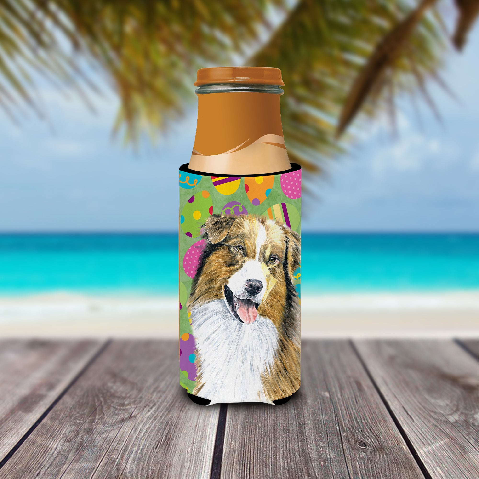 Australian Shepherd Easter Eggtravaganza Ultra Beverage Insulators for slim cans SC9477MUK.