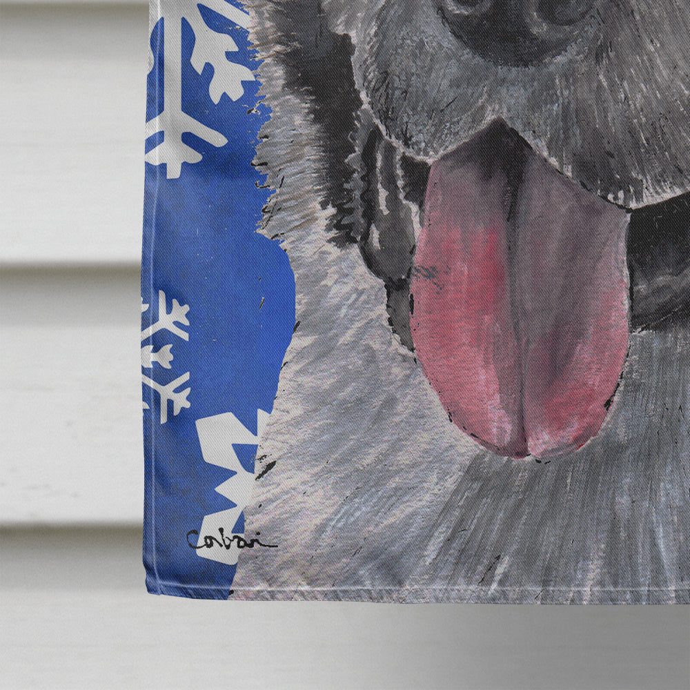 Akita Winter Snowflakes Holiday Flag Canvas House Size SC9481CHF  the-store.com.